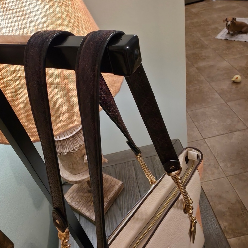 Coach White and Tan Tote Bag - Picture 9 of 14
